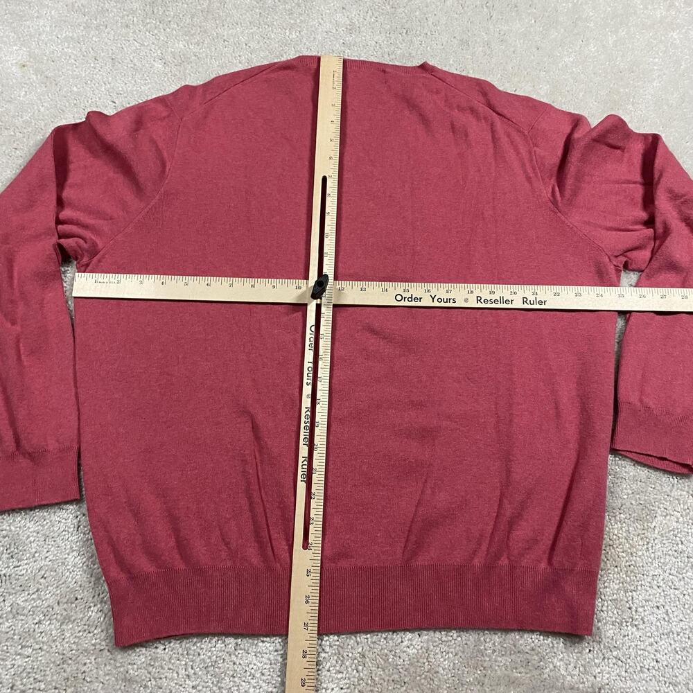 Polo By Ralph Lauren Sweater Mens 2XL Pink Pima Cotton V Neck Knit Pullover Pony - Picture 3 of 6